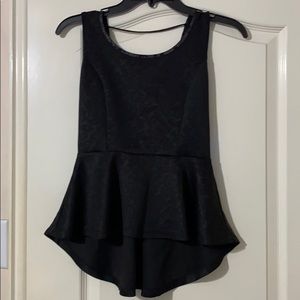 Black Peplum Top